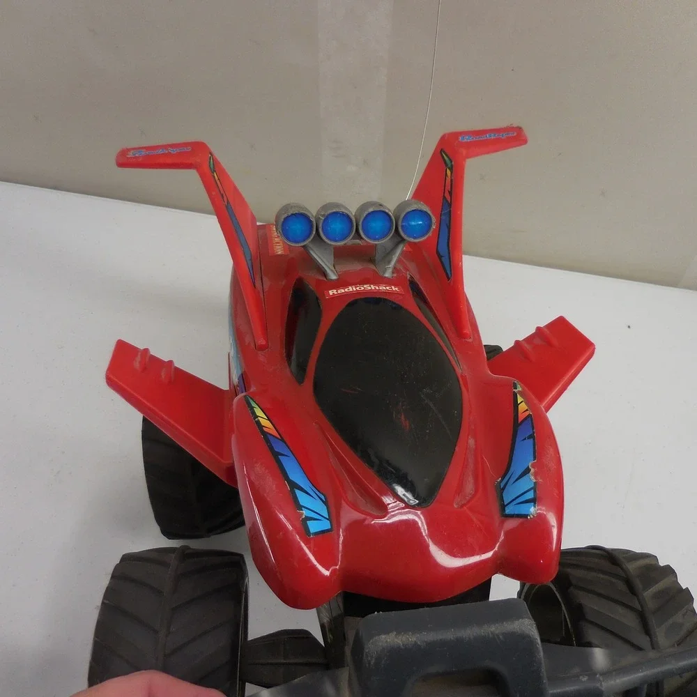 Vintage RadioShack Road Raptor RC Monster Truck Red Swing Action Tested & Works
